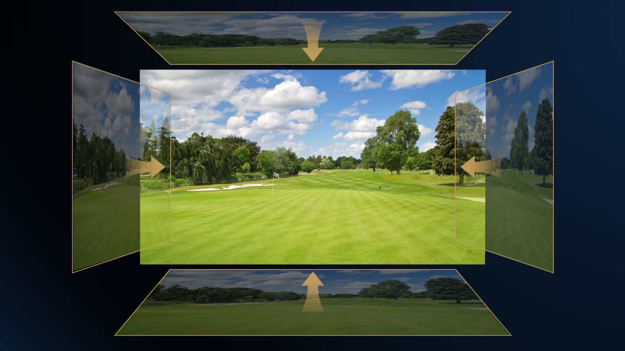 BenQ LK936ST DIY golf simulator projector using keystone correction for perfect image fit
