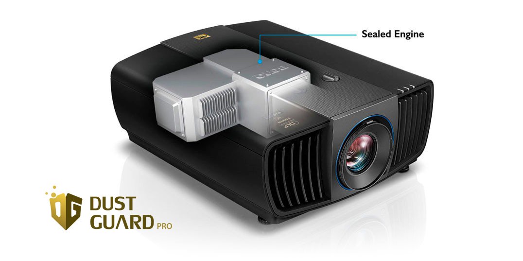 BenQ LK970 4K BlueCore Laser Projector with dustguard keeps dust away and prolongs projector lifespan.
