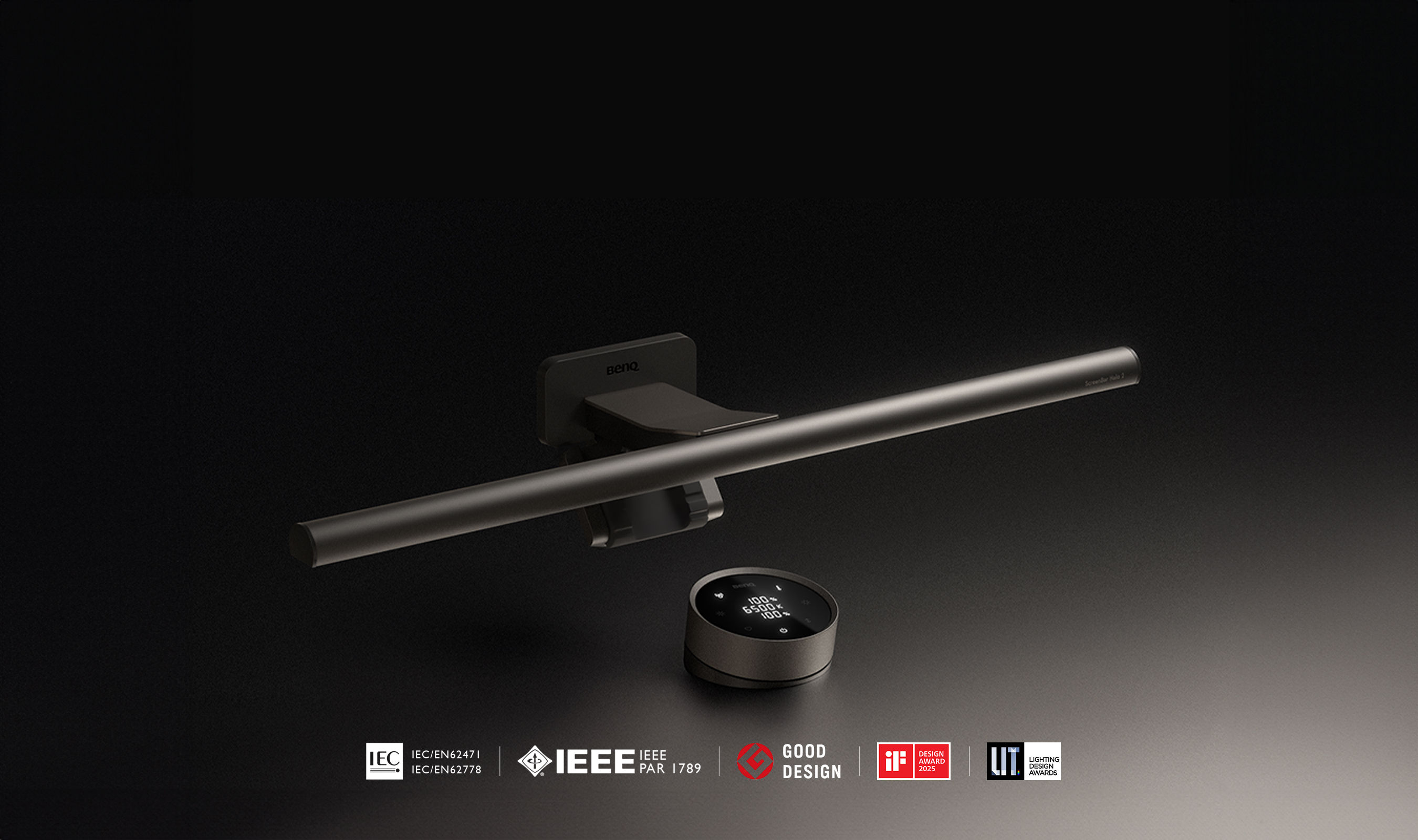 BenQ ScreenBars : une lumière respectueuse des yeux, sans scintillement ni lumière bleue, pour ton espace de travail.