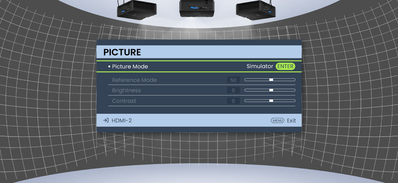 BenQ LU960ST2 DLP è dotato della modalità Simulator, che consente agli utenti di attivare una serie di preimpostazioni abbinate ottimizzate per una formazione professionale ad alta fedeltà con il semplice tocco di un pulsante