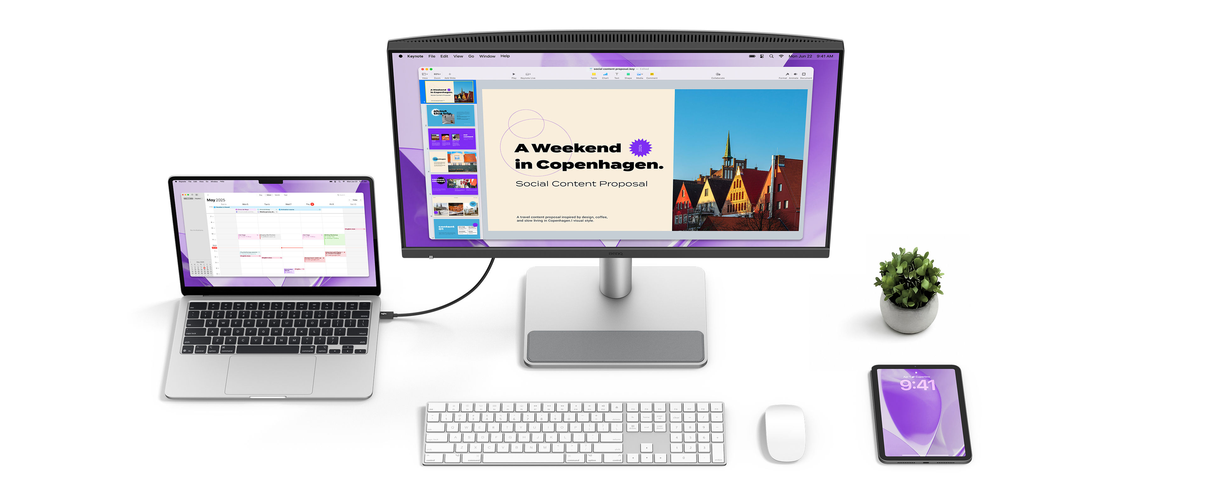 BenQ glossy Mac-like monitor for Mac home office