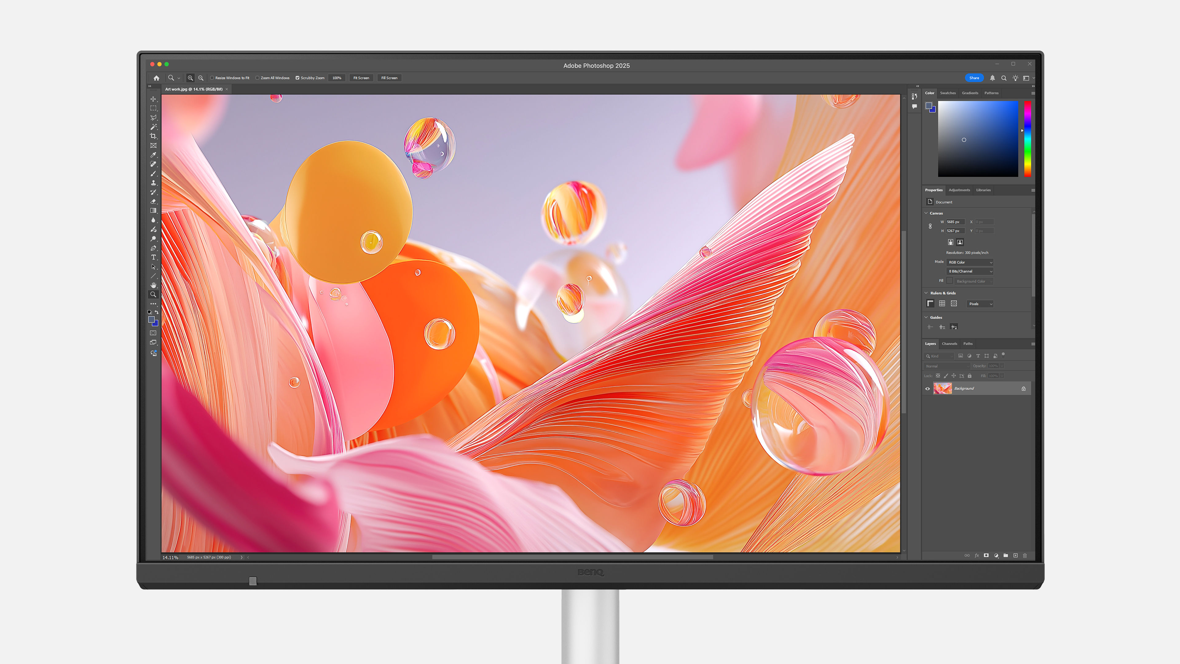 the vibrant precision of creative work