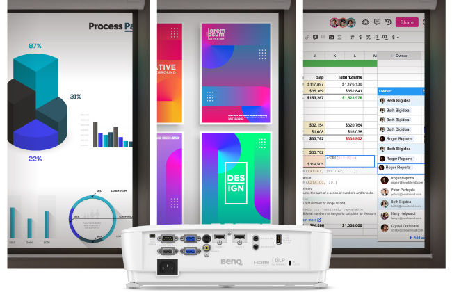 Proyektor Ruang Rapat BenQ dirancang dengan mode warna terkalibrasi untuk mengoptimalkan gambar dari semua jenis konten