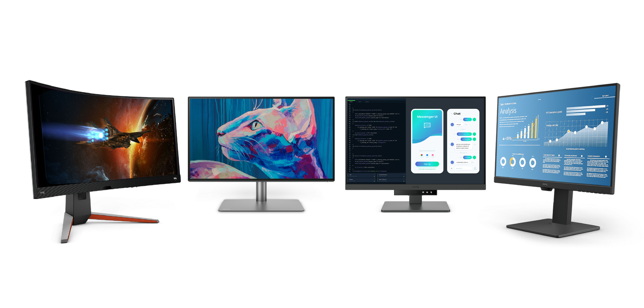 benq all monitors fitting perfectly for all spaces, uses, and needs.