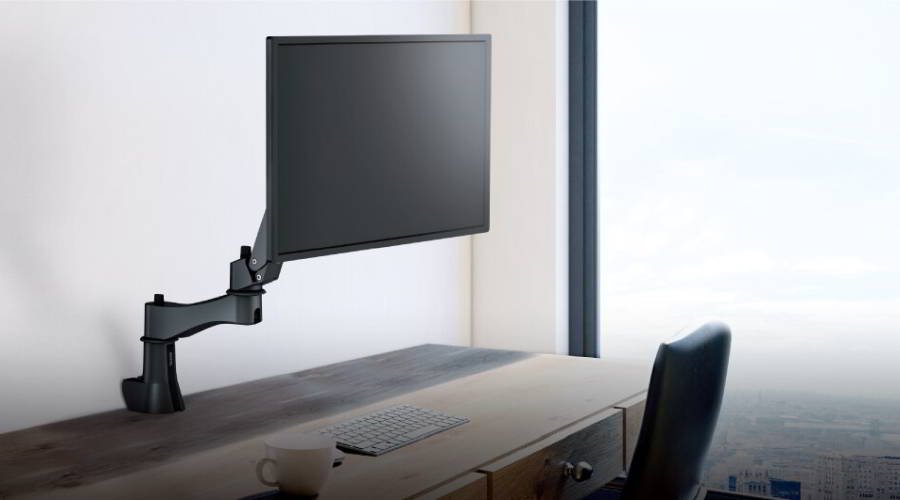 A VESA monitor arm can improve the ergonomics of a gaming monitor.