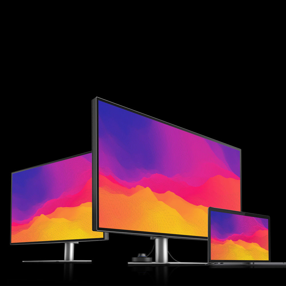 Nejlepší kompatibilní monitor pro uživatele zařízení Mac, Macbook a Macbook Pro vyznačující se úhlopříčkou 27" a 32", rozlišením 4K UHD, rozhraním Thunderbolt 3, designem, konektivitou a funkcemi navrženými pro Mac.  Zůstaňte věrni svému zařízení Mac.