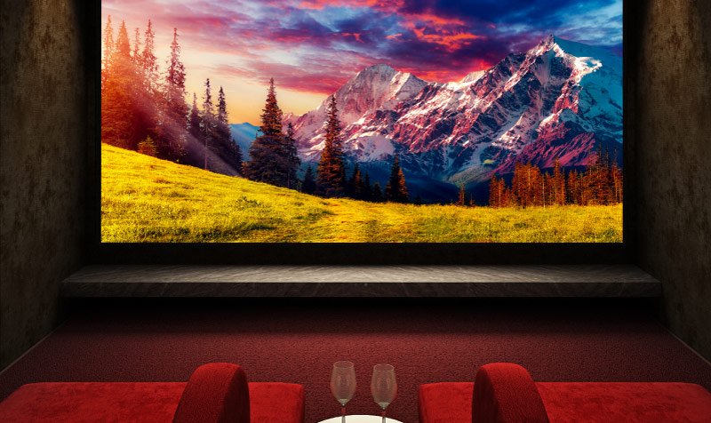 Op het scherm in een donkere bioscoopzaal worden de beelden optimaal getoond dankzij de D. Cinema Mode