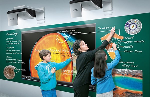 BenQ MW855UST+ WXGA DLP Interactive Classroom Projector creates vast new opportunities for class interactivity with PointWrite technology.