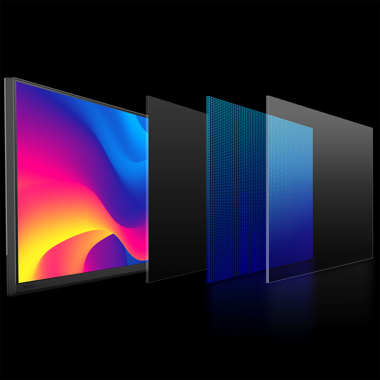 BenQ Nano Matte Panel diffuses ambient light, ensuring color accuracy and contrast while reducing glare