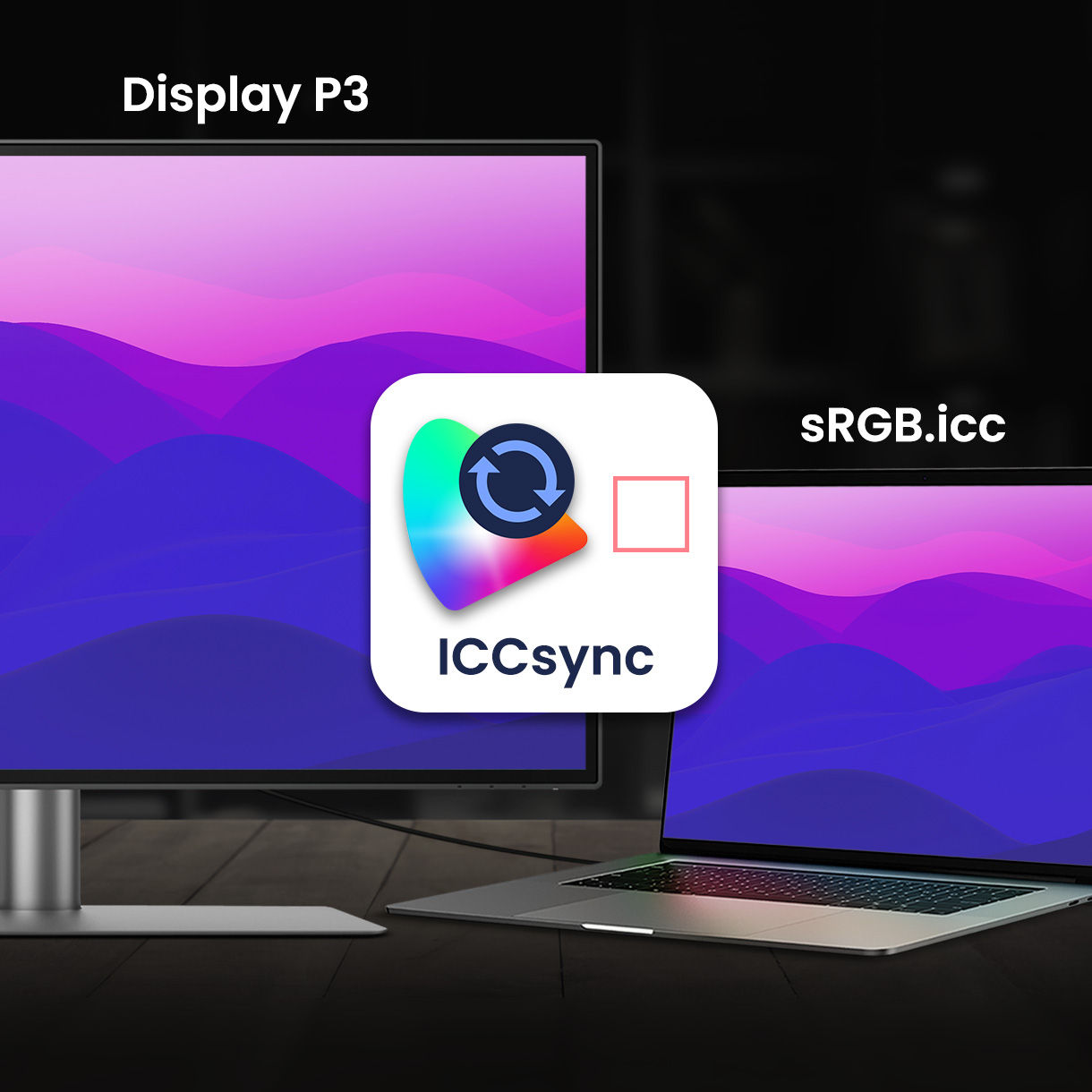 BenQ ICCsync not only directly installs pre-calibrated ICC profiles onto your Mac. Free from all exhausting settings, with BenQ Display Pilot, one step does all.