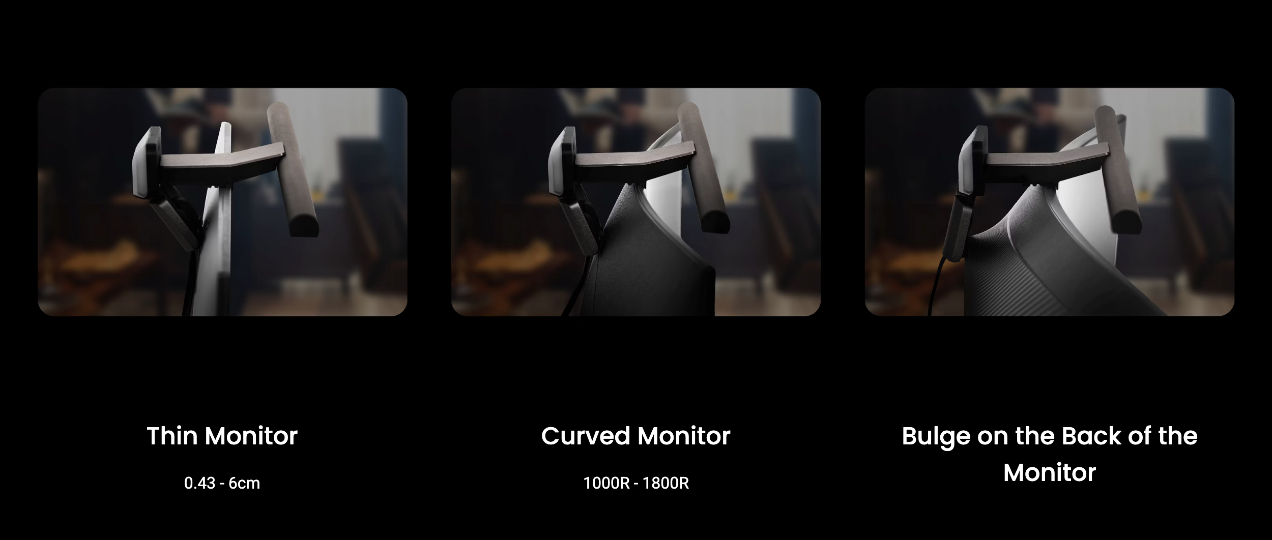 BenQ panted calmp design to fit any kinds of monitors