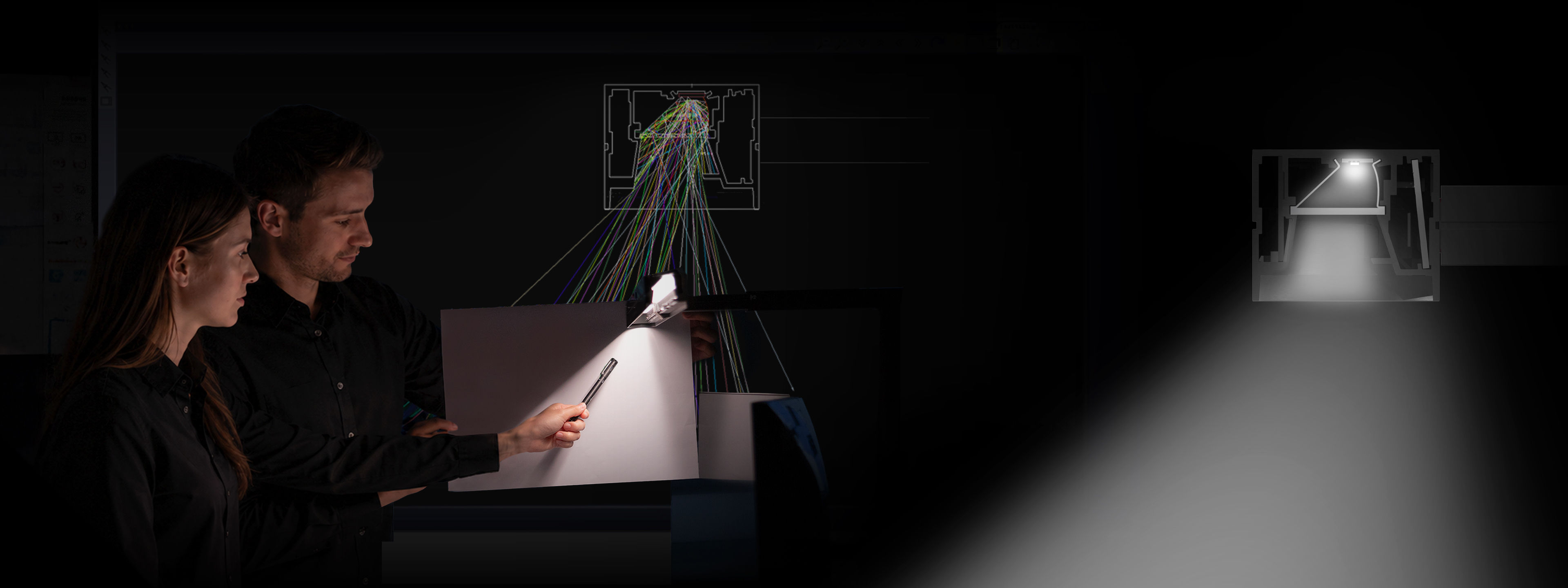 BenQ ScreenBar® Series with exclusive asymmetric optical design, scientifically tested in over a million simulations to deliver glare-free clarity and visual comfort.