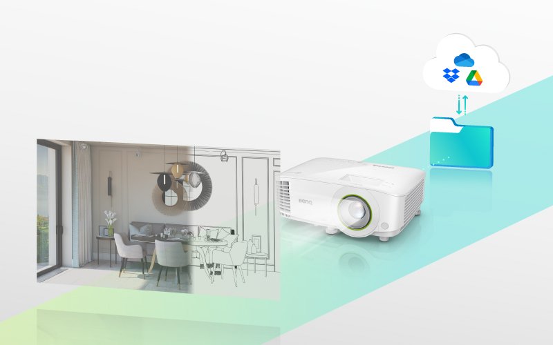BenQ wireless smart projectors enable you to showcase your work examples connected to cloud storage.