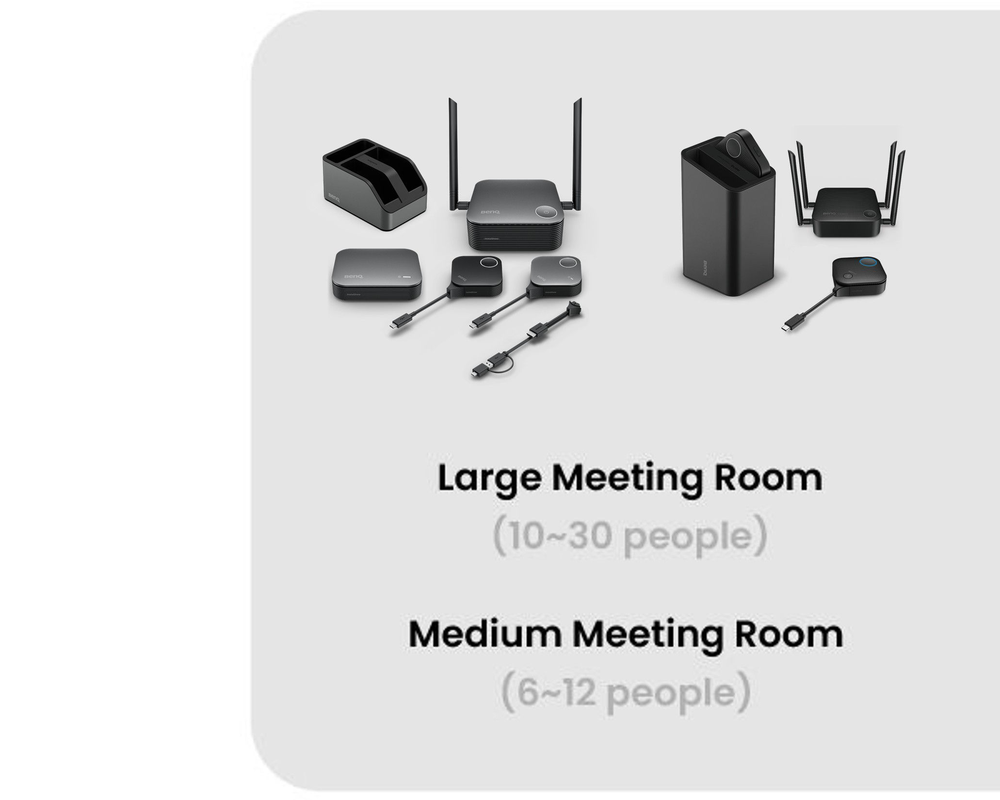 BenQ wireless presentation system for large meeting room and medium meeting room