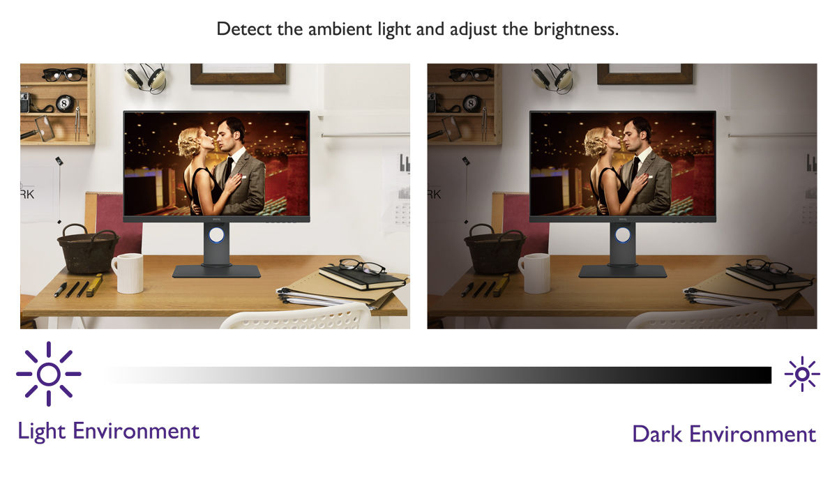 Brightness Intelligence Plus in BenQ eye care computer monitors