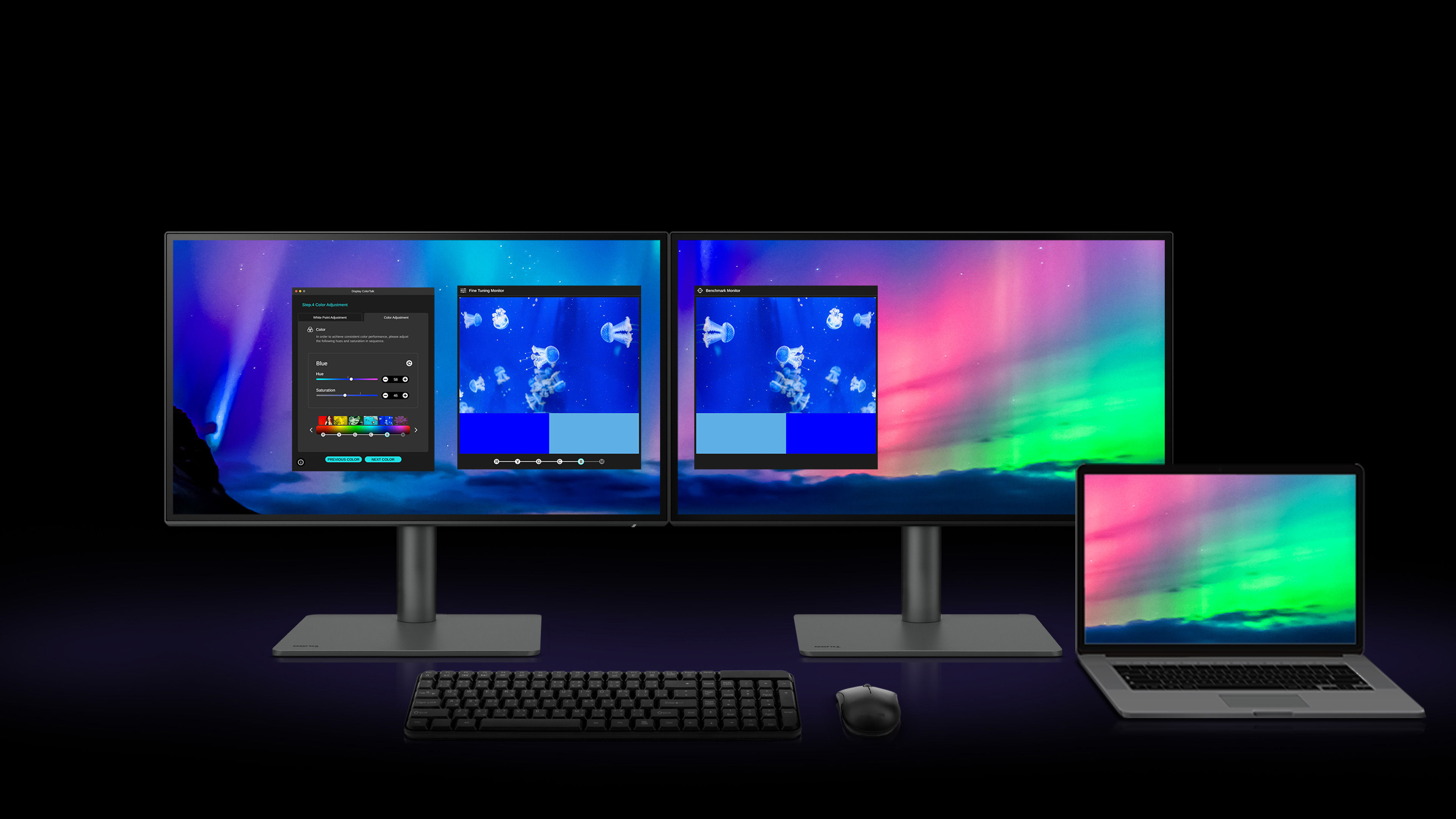 BenQ Display ColorTalk software makes it easy to sync colors across monitors with just a few clicks. Save time and effort, focus on your creativity. 