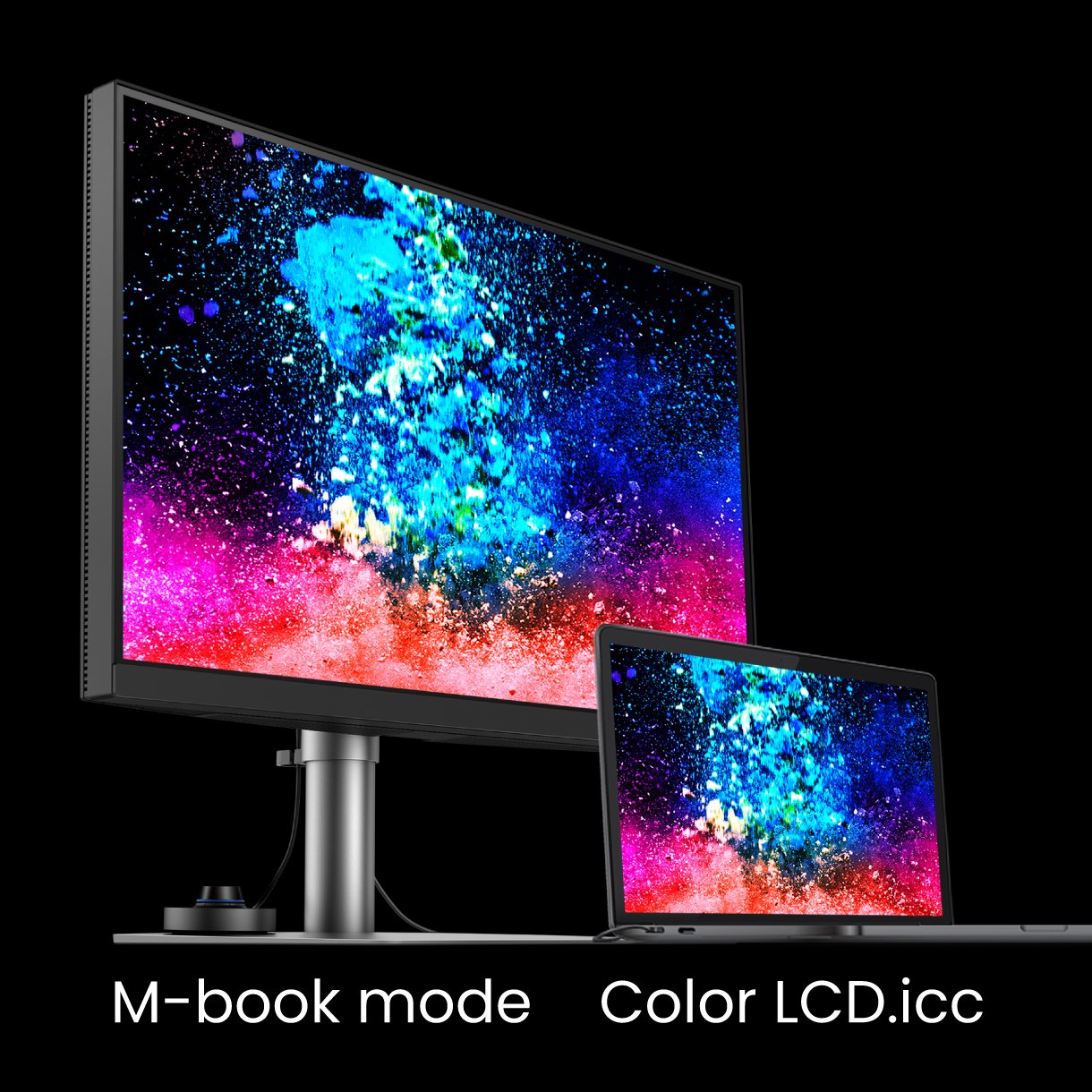 Synchronizace barev na zařízení Mac jedním kliknutím Exkluzivní režim M-Book od společnosti BenQ zajišťuje aktivní synchronizaci barev a přispívá k ještě vyšší úrovni přesnosti a věrnosti barev.