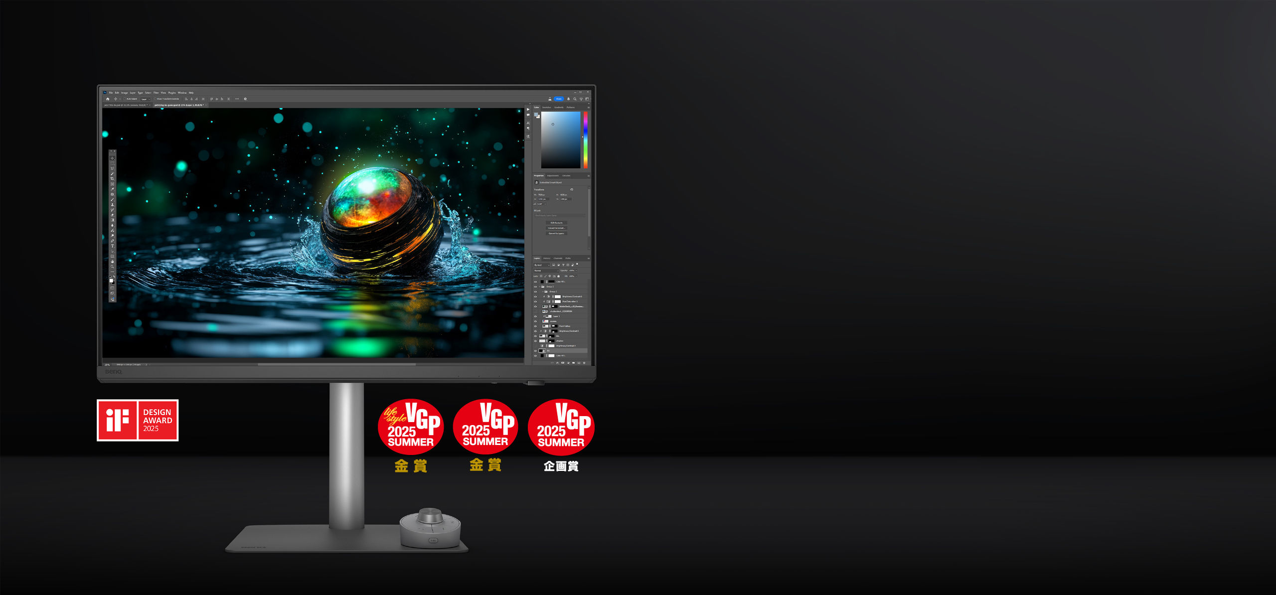 BenQ PD3225U 32-inch 4K 2000:1 P3 Mac® Devices Color Match Thunderbolt 3 Designer Monitor