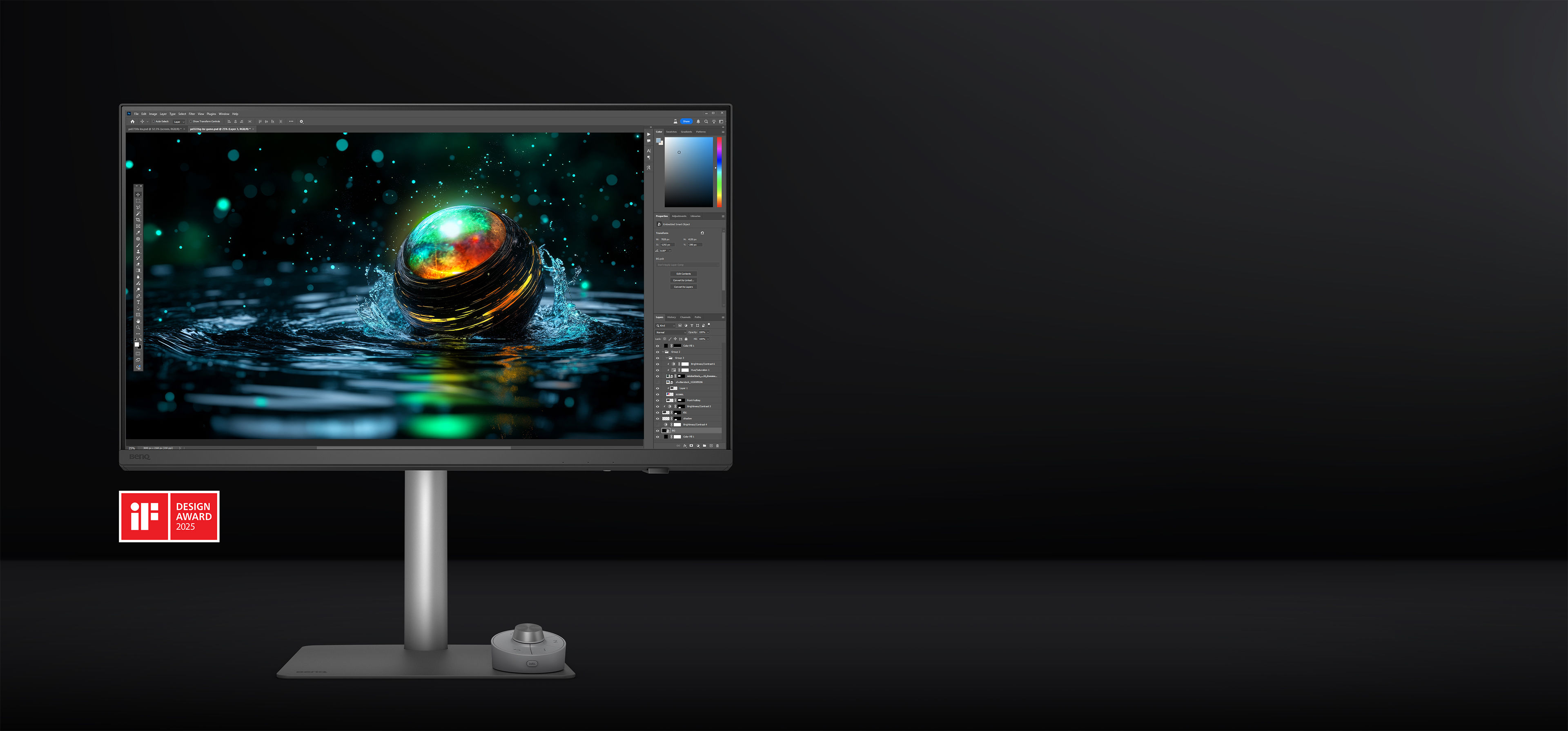 BenQ PD3225U 32-inch 4K 2000:1 P3 Mac® Devices Color Match Thunderbolt 3 Designer Monitor