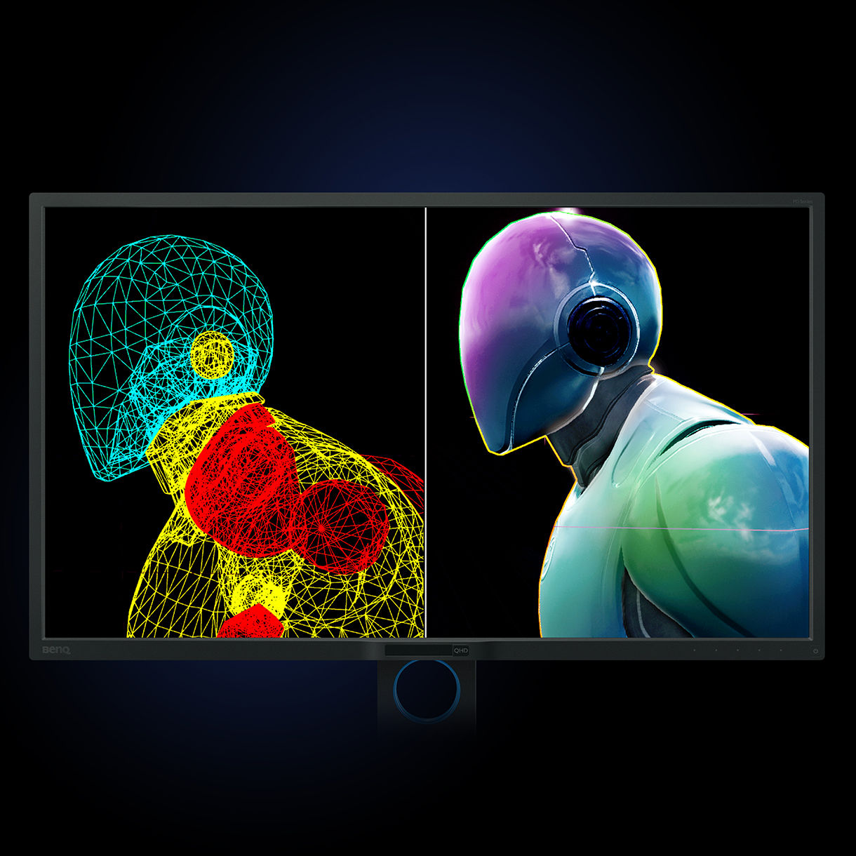 BenQ DesignVue Daul Mode showcases designs in two modes side-by-side for improved workflow and enhanced productivity.