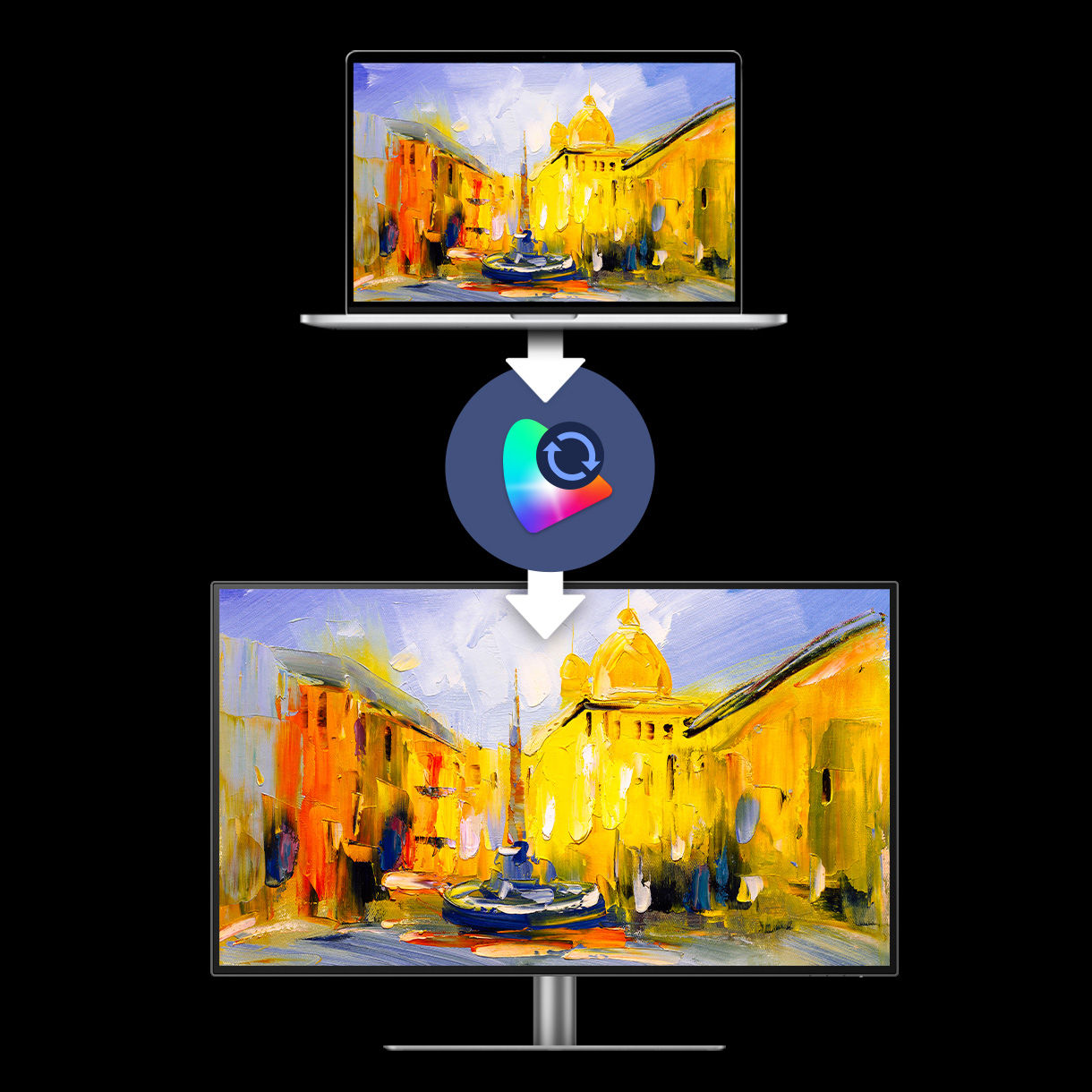 ICCsync allows an instant color mode adjustment. Control it through BenQ Display Pilot software or the monitor itself. 