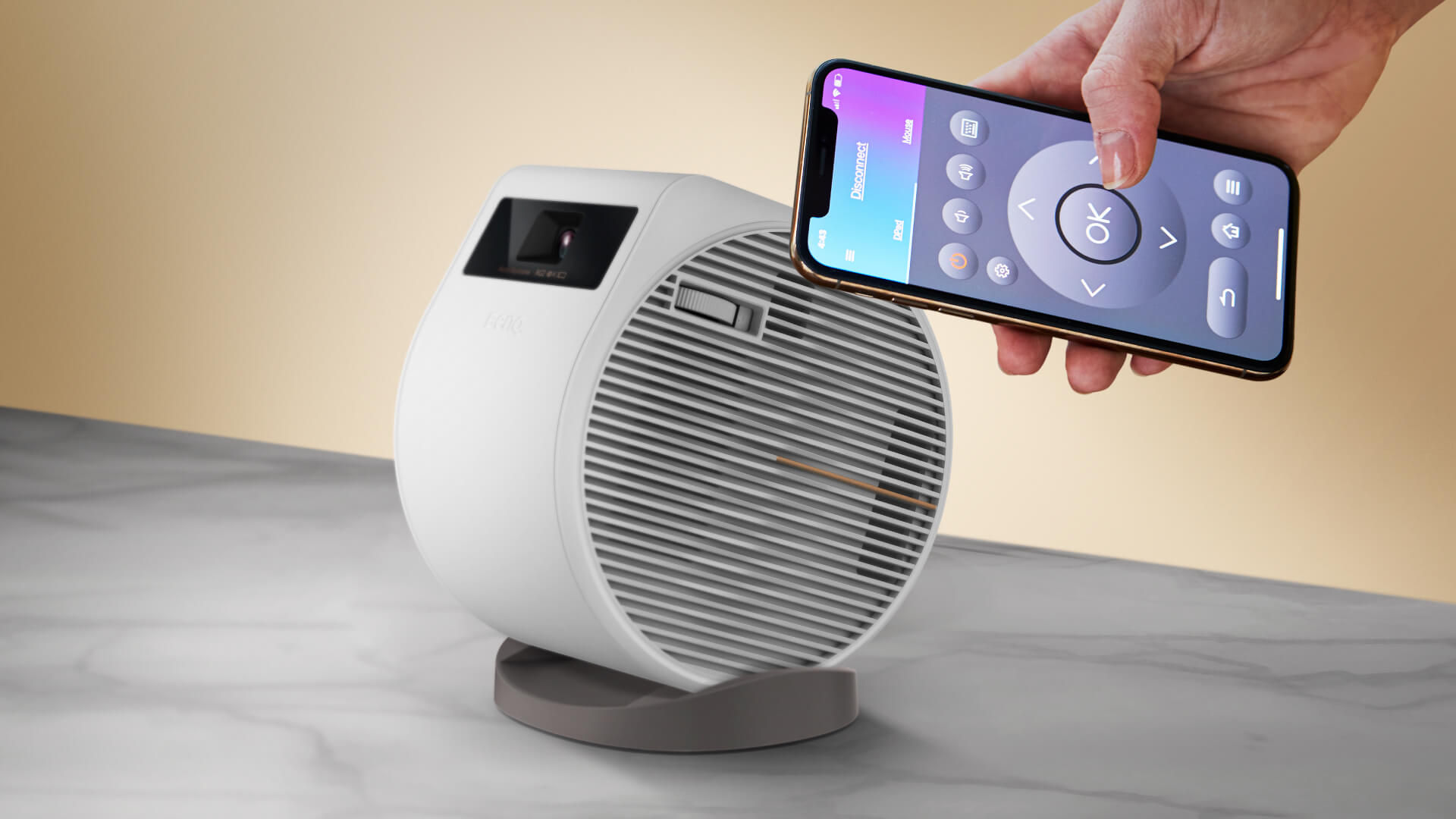 Control the BenQ GV11  portable projector from your phone with the BenQ Smart Control App.