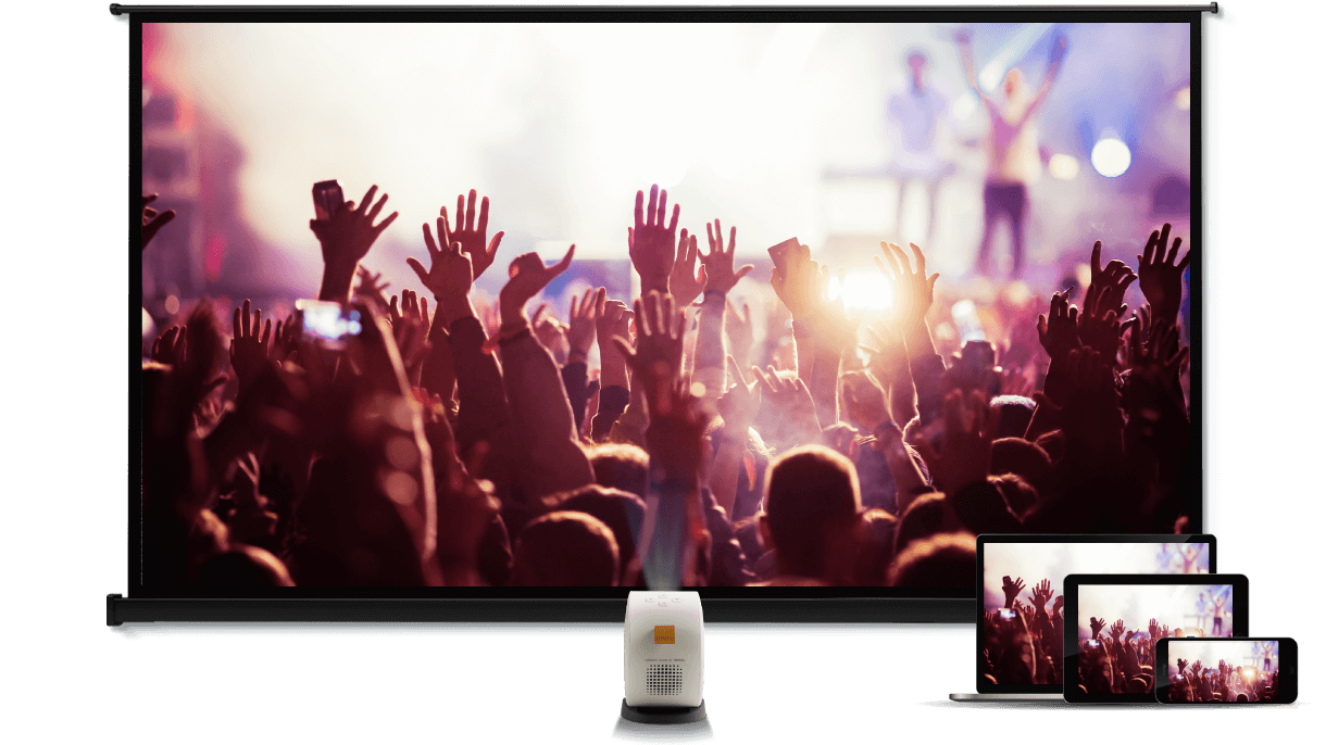 BenQ GV11 Ви можете транслювати дані на GV11 безпосередньо з iPhone, iPad або Mac. Поділіться своїми фотографіями, відео та музикою з усіма присутніми в кімнаті.