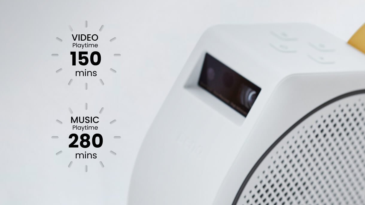 The BenQ GV30 portable projector offering non-stop enjoyment with long battery life.