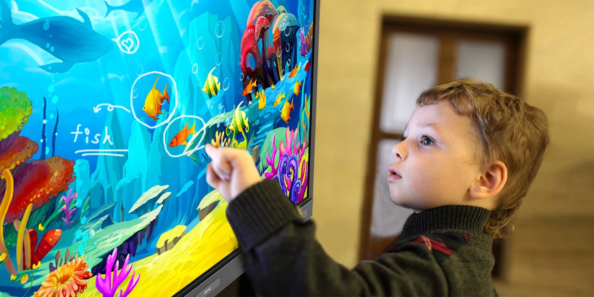 low blue light interactive displays are the best for Early Childhood Education 