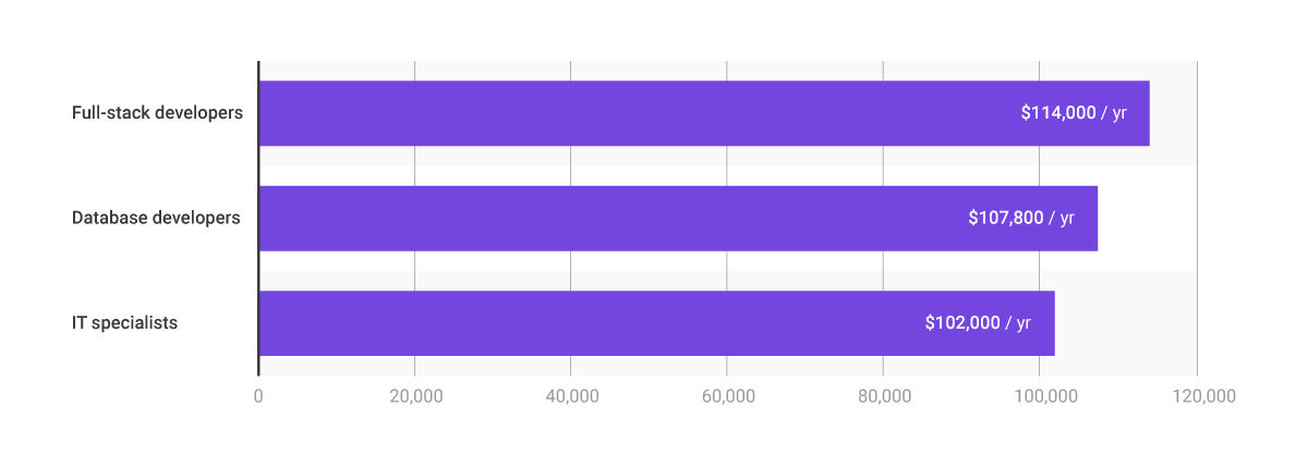 Programmer remote / hybird job options salaries