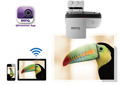 BenQ MW855UST WXGA DLP Interactive Classroom Projector allows teachers and students to bring their own smart device to stream content.