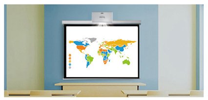 BenQ MW843UST WXGA DLP Interactive Classroom Projector with 3000lm produces clear, sharp images and text even in large and bright classrooms.