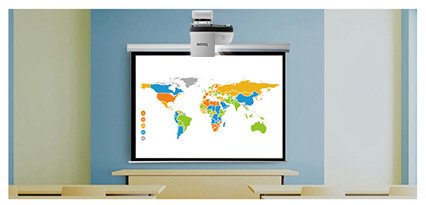 BenQ MW855UST WXGA DLP Interactive Classroom Projector with 3500lm produces clear, sharp images and text even in large and bright classrooms.