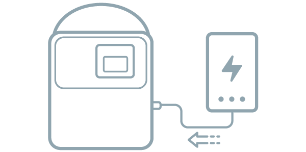 BenQ GP100A being powered from a USB-C power bank support