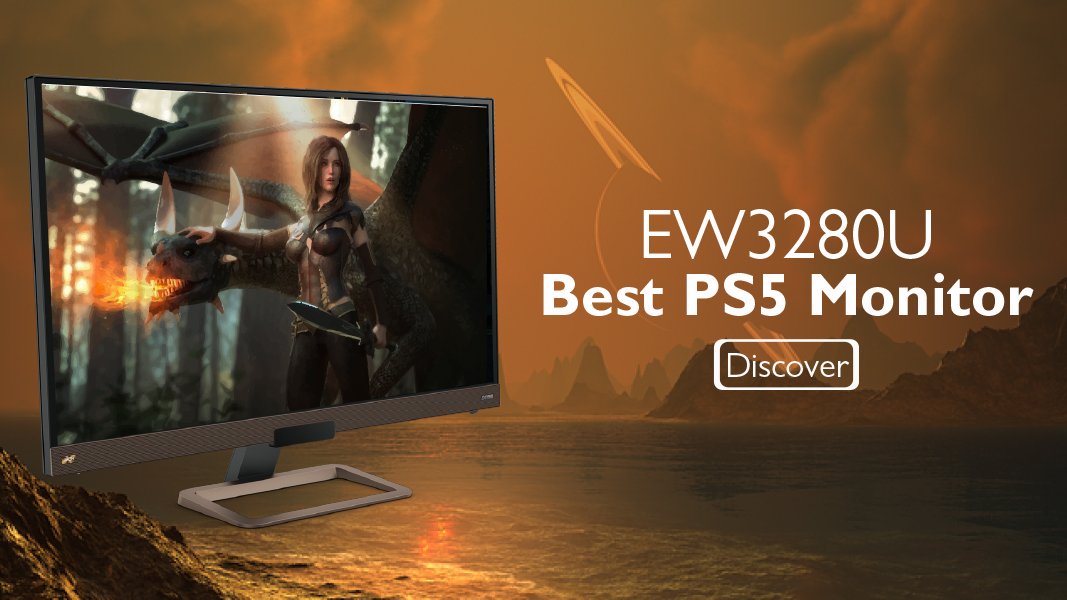 BenQ EW3280U 4K Gaming Monitor perfect for PS5 console gaming