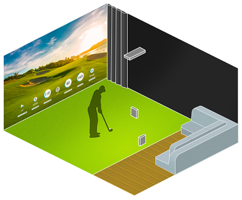 16:10 Golf simulation screen
