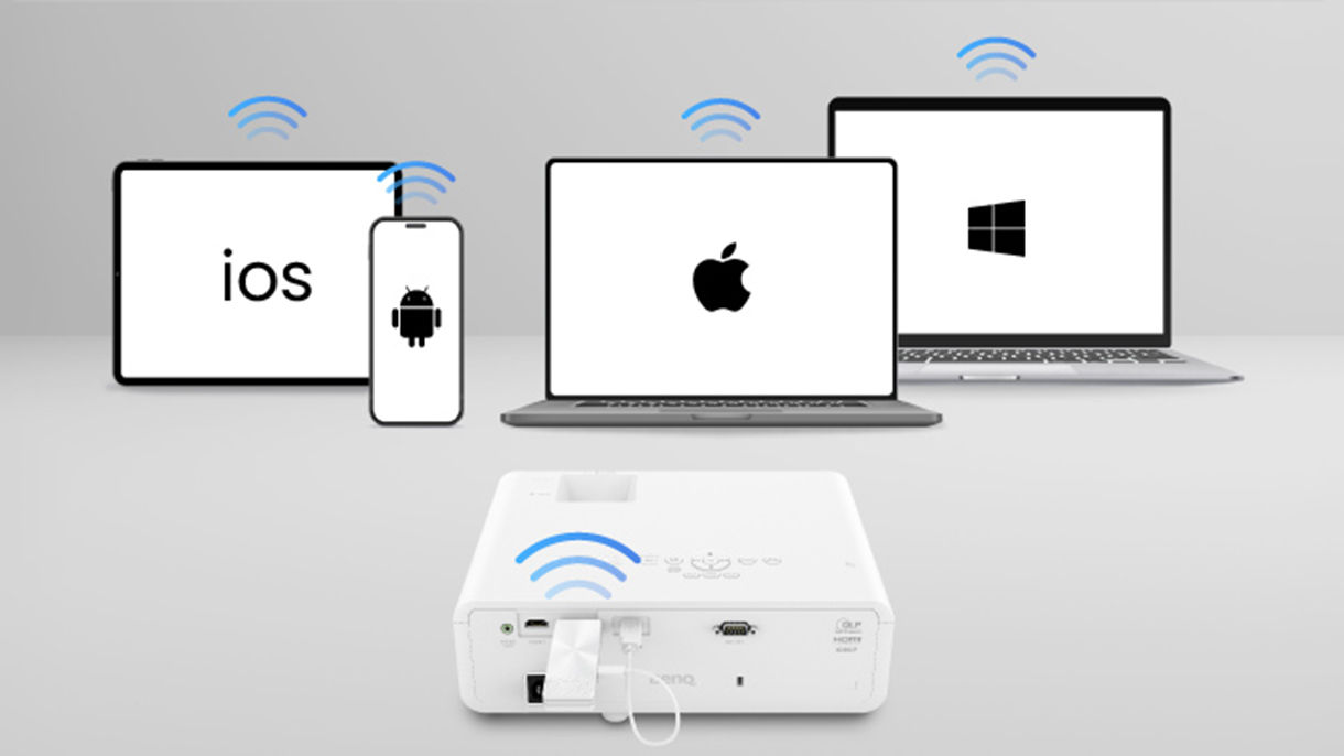 QCast Mirror QP30 displays any multimedia shared from multiple mobile devices or laptops without OS limitations.
