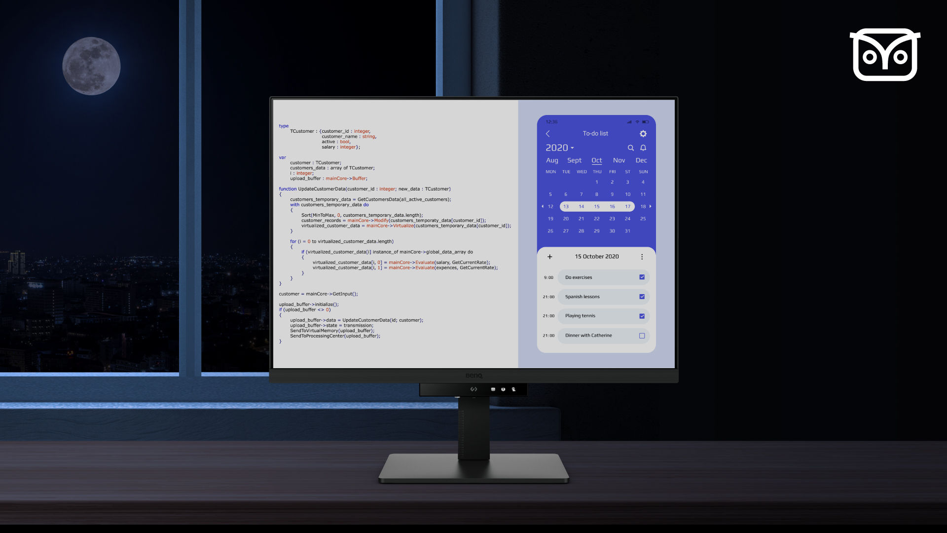  Insieme, MoonHalo e Night Hours Protection migliorano il comfort del coding, aumentano la produttività nella programmazione e elevano l'esperienza complessiva dell'utente giorno e notte.