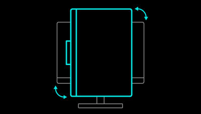 Der BenQ RD240Q ermöglicht es, den Bildschirm für eine bequeme Körperhaltung vertikal zu drehen.