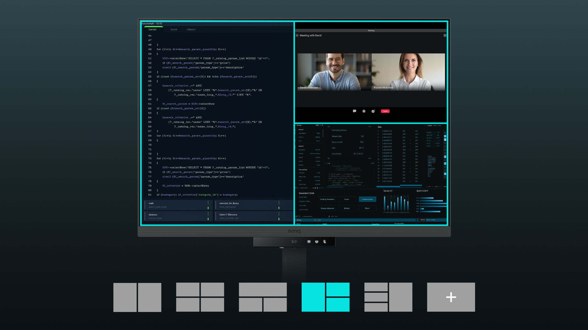 Khởi chạy Chế độ phân vùng và kéo ứng dụng bạn đang làm việc vào các phân vùng bằng cách sử dụng các mẫu có sẵn hoặc tùy chỉnh bố cục riêng của bạn.