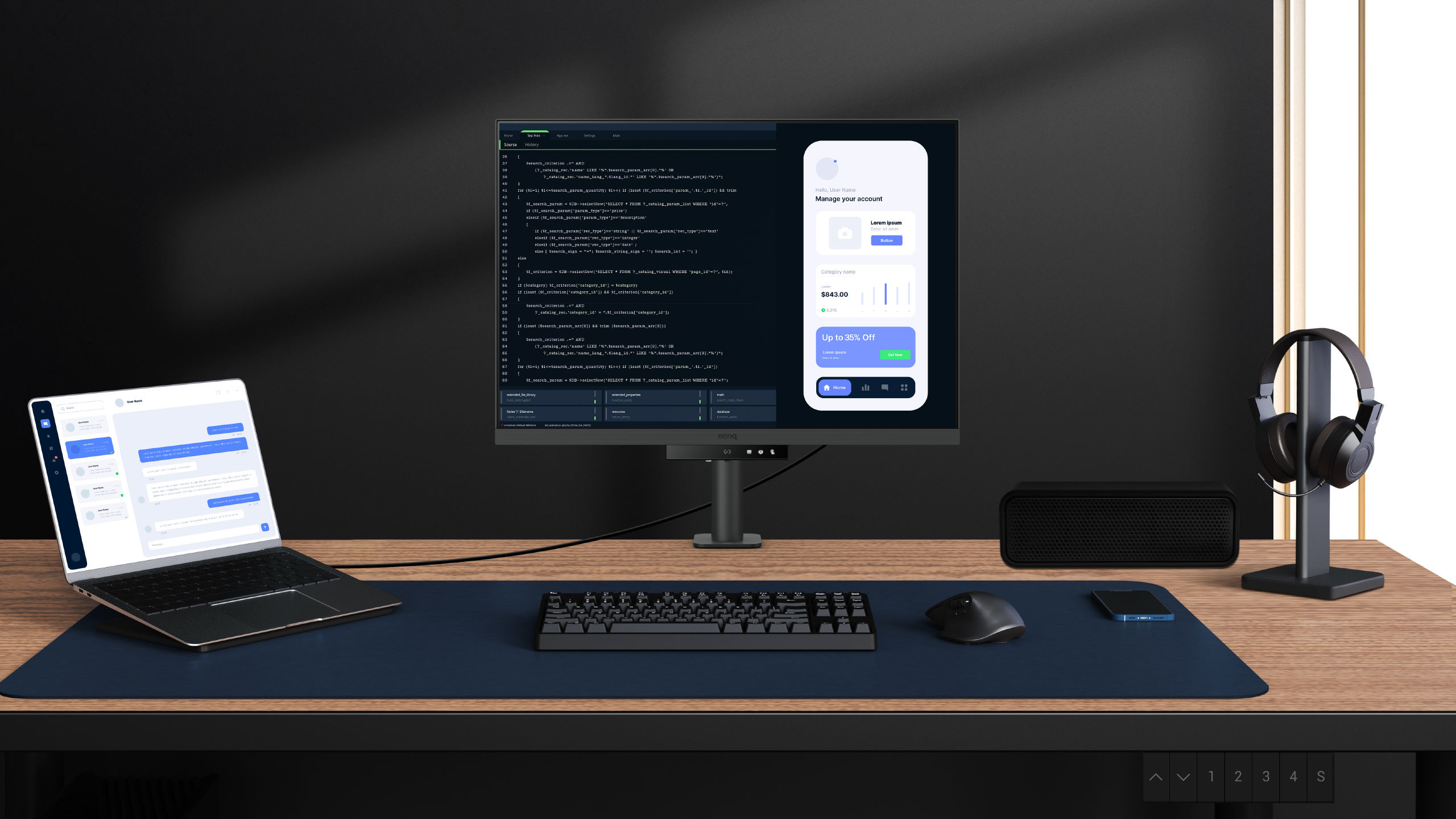 BenQ Programming Monitor offers ample port options, including USB Type-C for all-in-one connectivity.