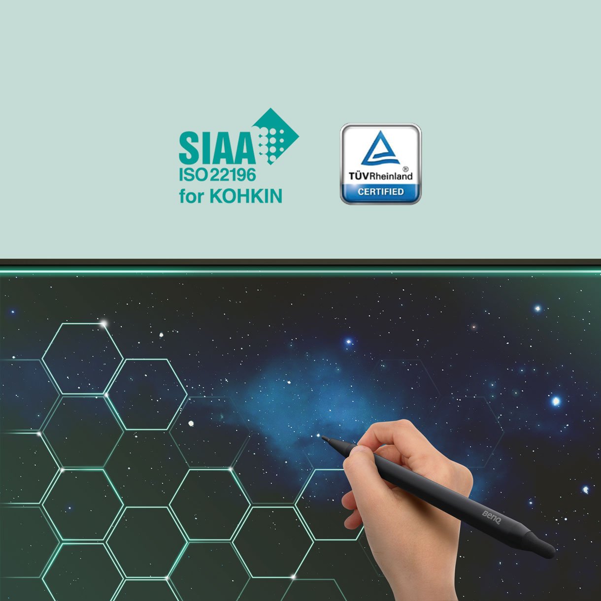 TÜV Rheinland SIAA-certified germ-resistant screen
