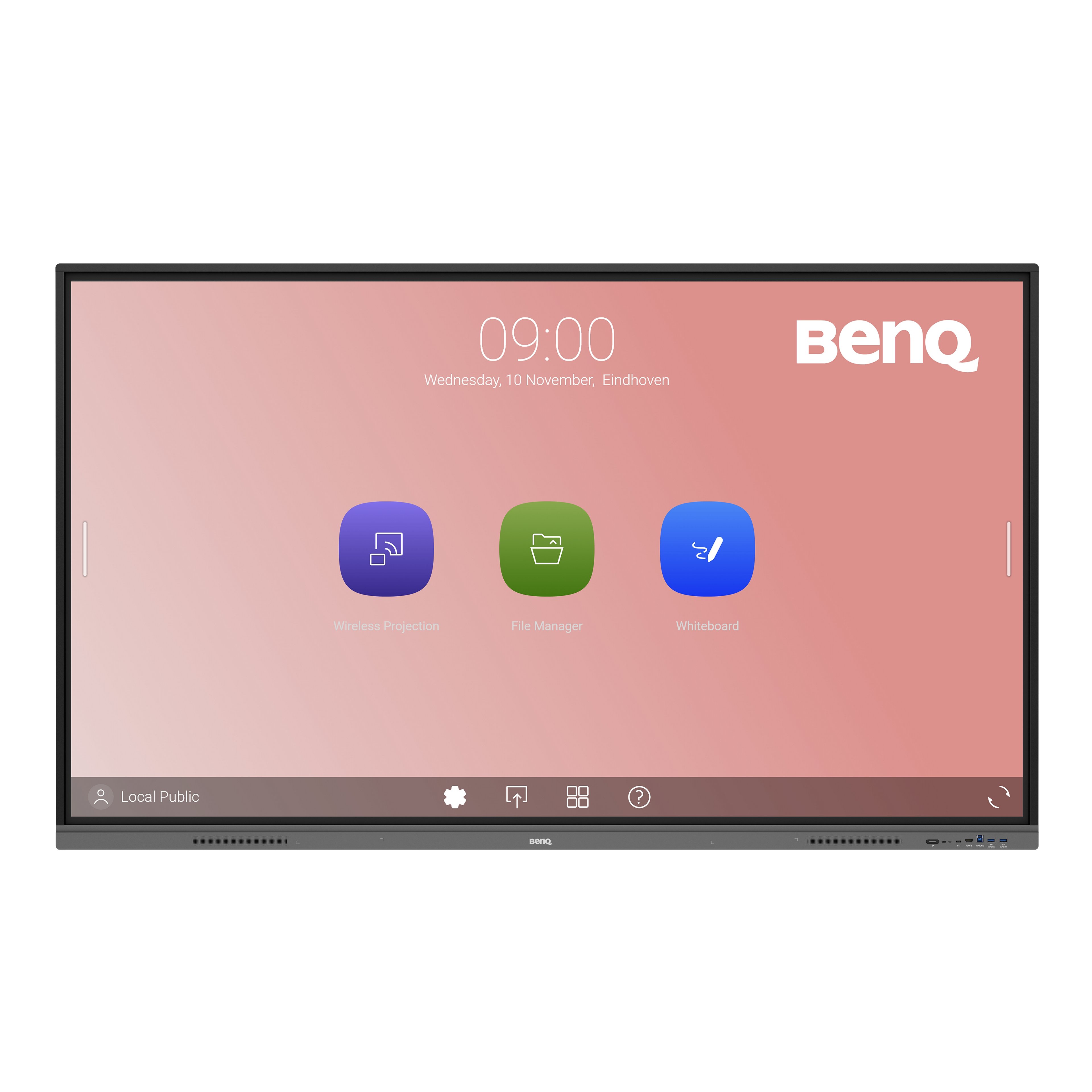 BenQ RE7503 Interaktives Display für Bildungseinrichtungen mit keimresistenten Kontaktflächen und neuesten Technologien für zeitgemäßen Remote- und Präsenzunterricht.