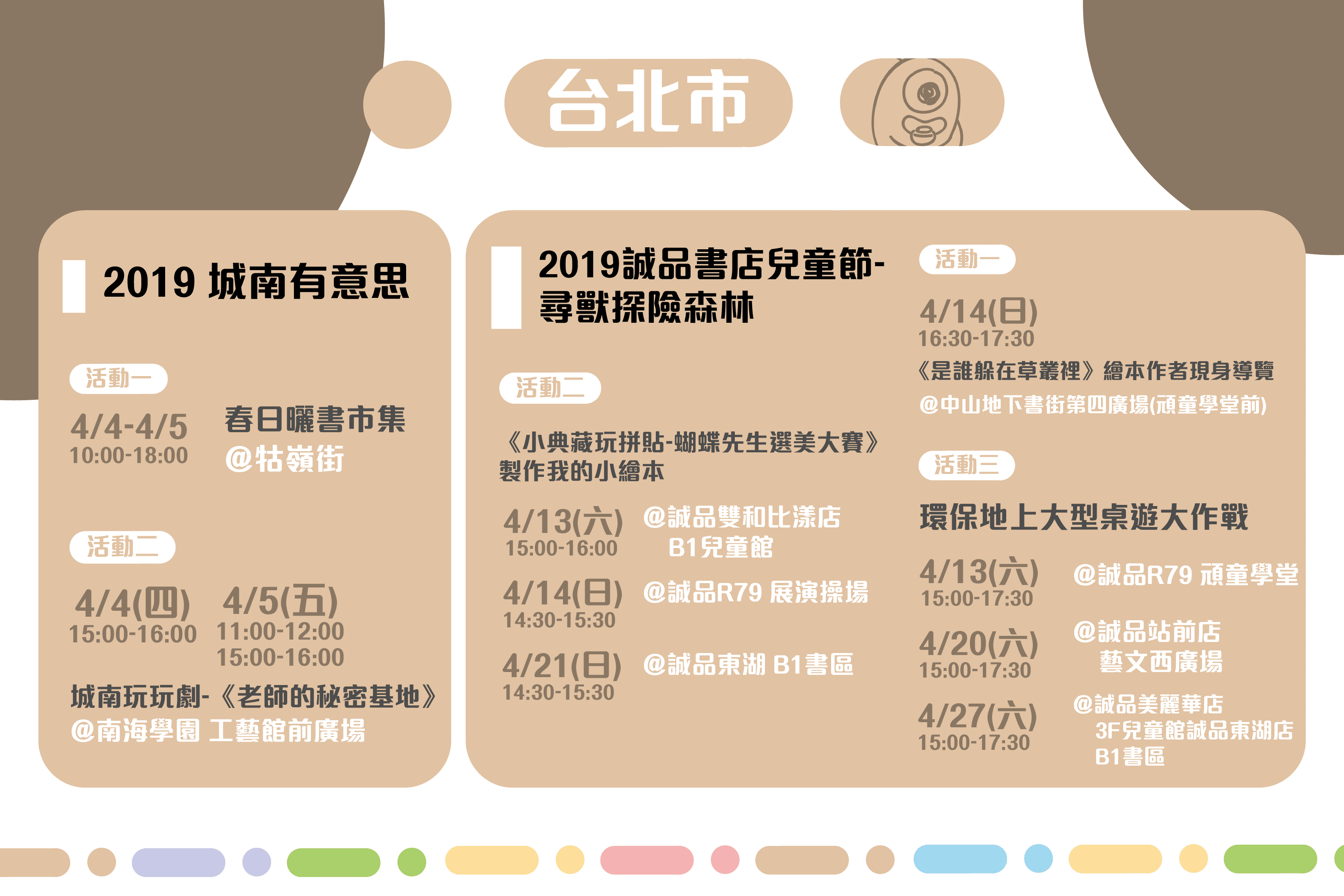 2019年4月兒童節 + 世界閱讀日活動懶人包-台北市