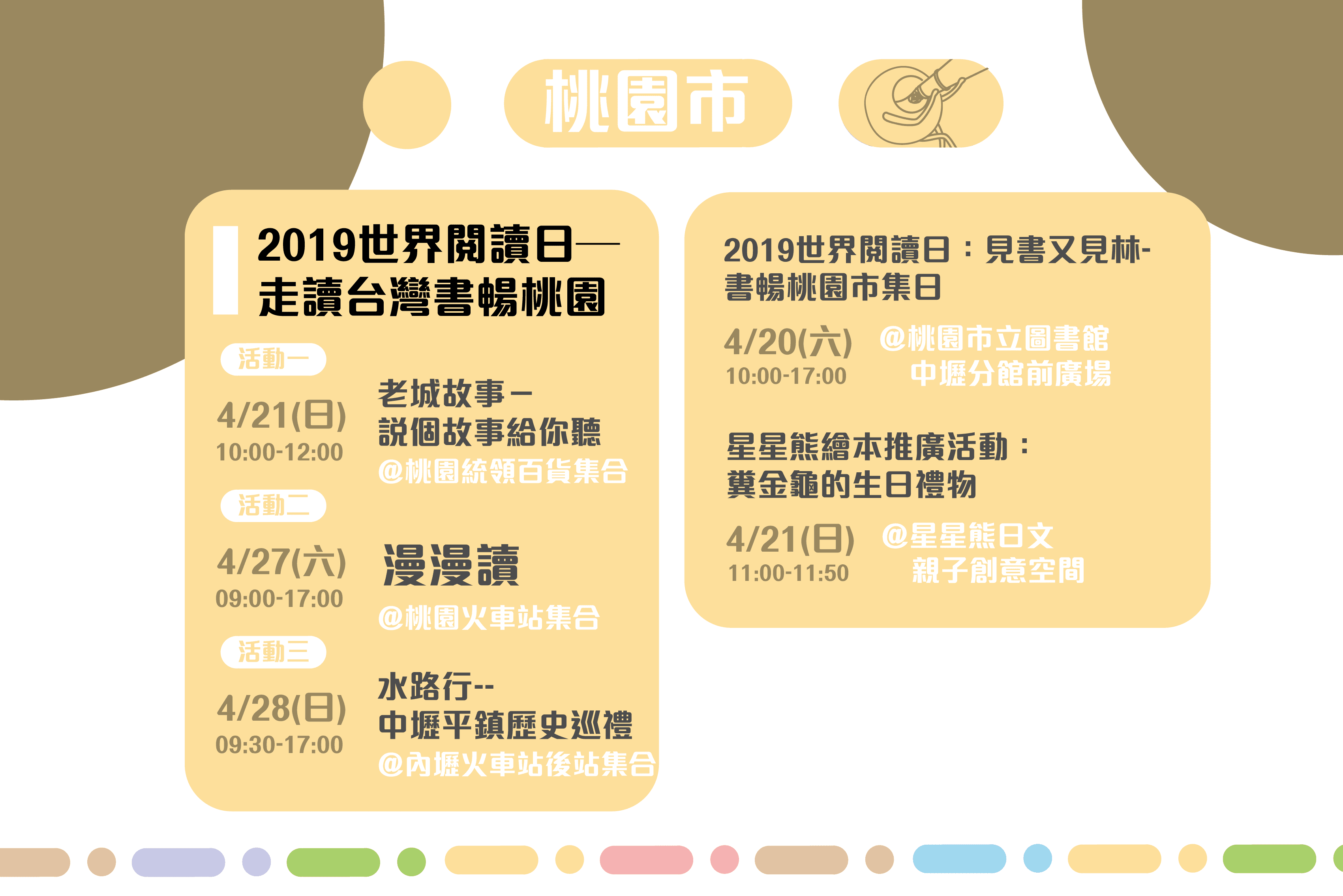 2019年4月兒童節 + 世界閱讀日活動懶人包-桃園市