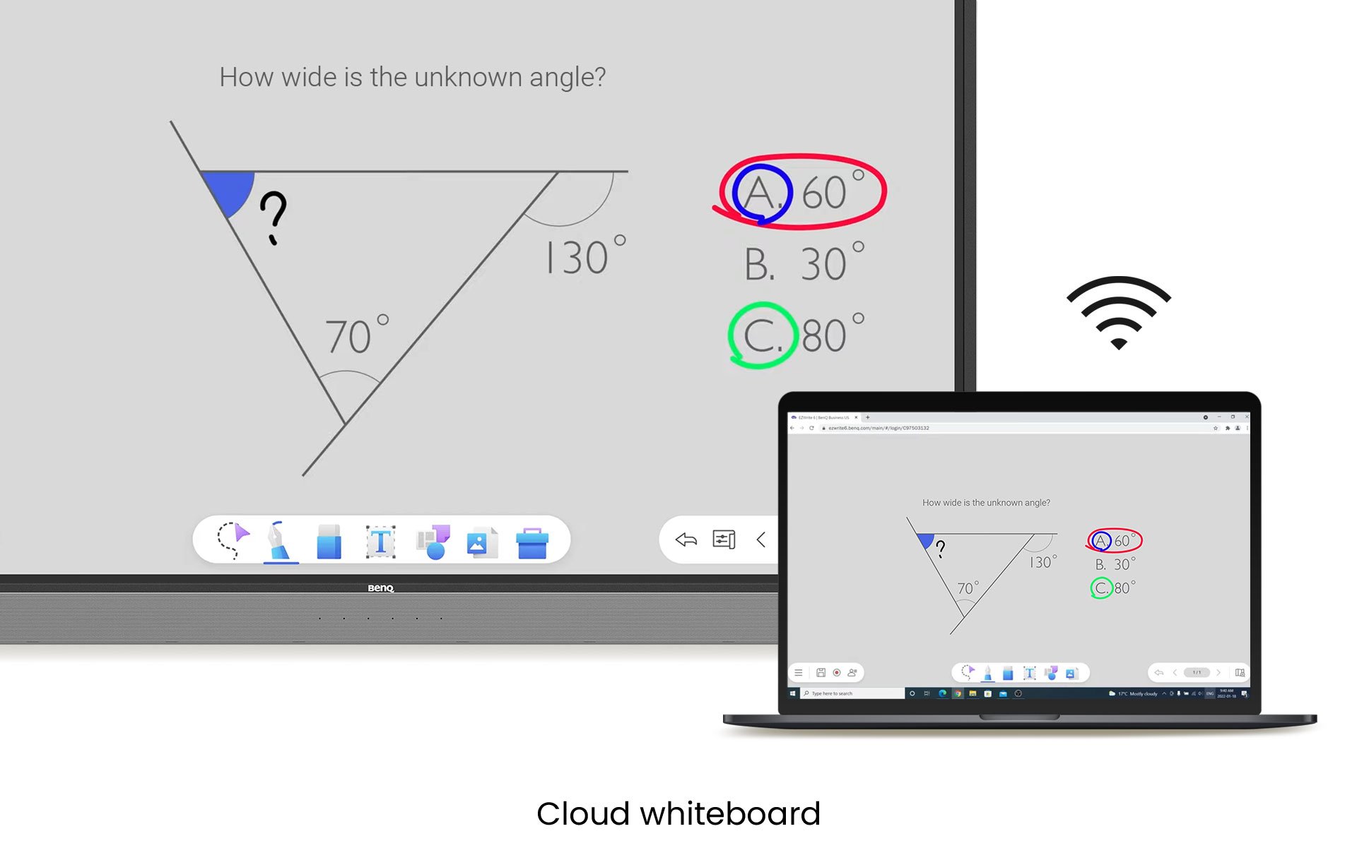 BenQ interactive whiteboard software - EZWrite 6 Cloud whiteboard for remote collaboration