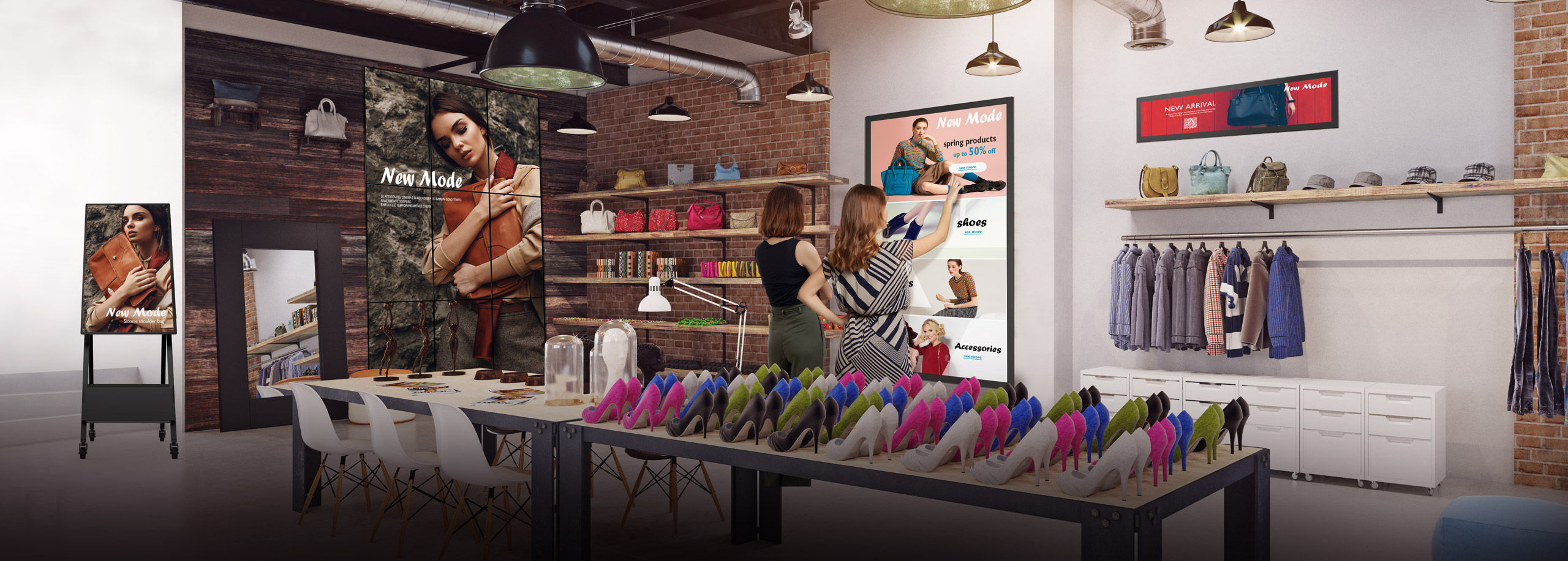 BenQ Signage Retail Shoe Store