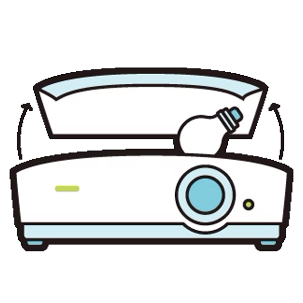 可掀式上蓋，加速投影機更換燈泡速度