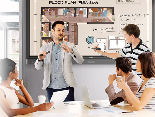 BenQ DuoBoard is an interactive board designed for online collaboration, extended collaboration, and video conferences.