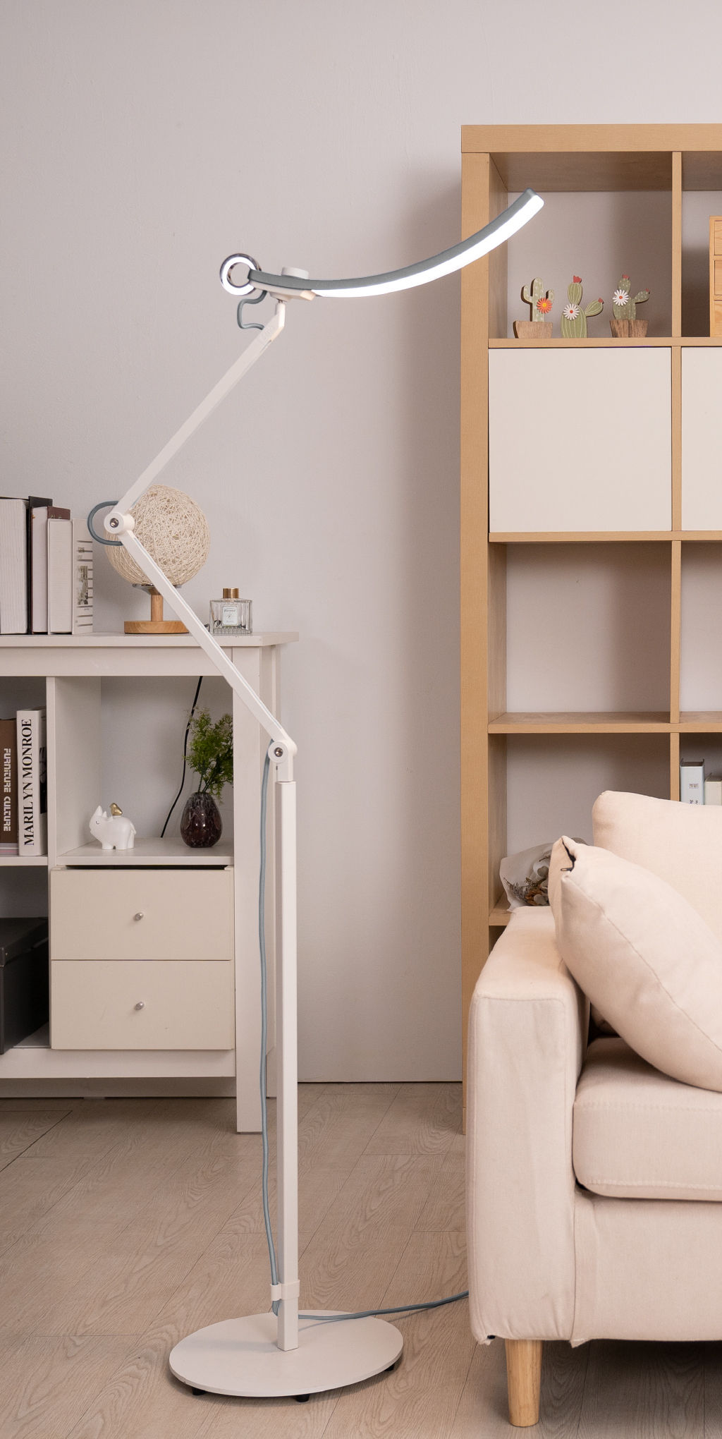 eReading Floor Lamp Galaxy Silver LED Floor Lamp, Wide